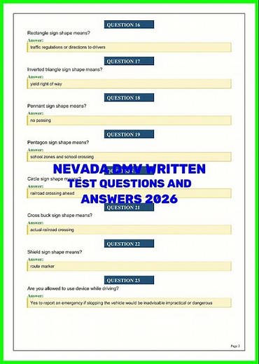 NEVADA DMV WRITTEN TEST QUESTIONS AND ANSWERS 2026 video