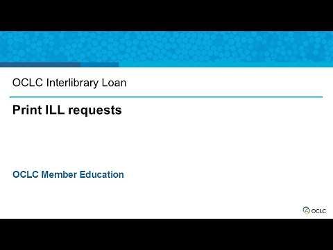 OCLC Interlibrary Loan - Print ILL requests
