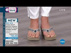 Yellow Box Belmac Leather Platform Thong Wedge Sandal