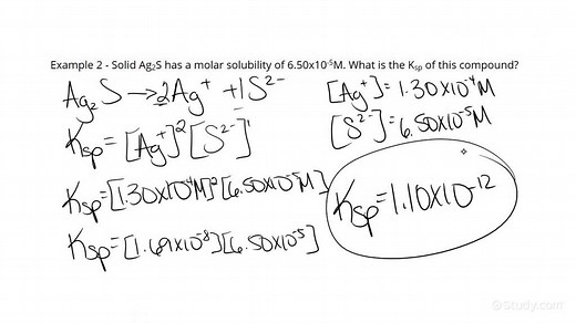 Using the Solubility of a Compound to Calculate Ksp | Chemistry