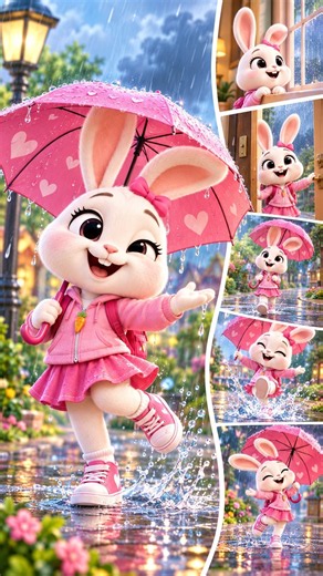 Mimi’s Rainy Day 🌧️🐰 | Splish Splash Rain Song | Kids Songs #shorts