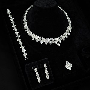 Bridal Jewelry Set – Luxury Zirconia Crystal Wedding Necklace, Earrings, Bracelet & Ring - Etsy