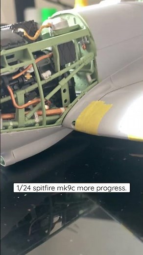 Airfix 1/24 scale spitfire more progress. #airfix #modelkit #hobbies #modelkits #aircraft