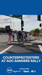 AOC and Sanders supporters aren't the only people at the 'Fighting Oligarchy' rally in Folsom. Some people turned up for a counterprotest, including someone who shared a message from overhead. For More: https://www.abc10.com/article/news/local/bernie-sanders-aoc-visit-folsom-traffic/103-9bd7e226-c325-47cc-9884-b06ca86f9fe4 | ABC10