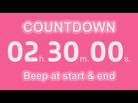 2 Hour 30 Minute Countdown Timer | Beep Start & End | Electric Pink Power | 4K