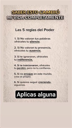 Las 5 reglas del poder #viral #frases #reflexionesdeldia #motivar #reflexion #viralshort