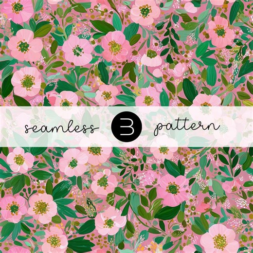 Blush Pink Floral Pattern – Soft Botanical Seamless Design With Green Leaves for Fabric - Etsy