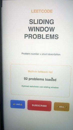 Leetcode sliding window problems list