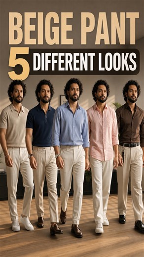 Beige Pants Styling: 5 Classy Outfit Combinations for Men #mensfashion #shorts #viral #fashion