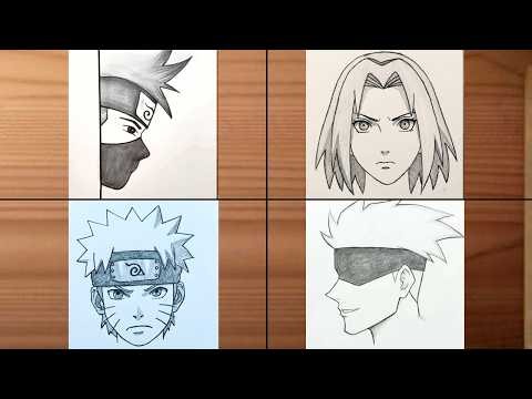 How to Draw 4 Anime Faces | Easy Step-by-Step Anime Drawing Tutorial