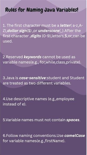 How to Name Variables in Java #coding #java #shorts