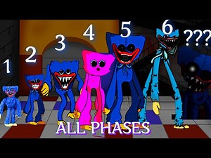 Huggy Wuggy ALL PHASES (0-7 PHASES) Friday Night Funkin' (FNF MODS) 3 part