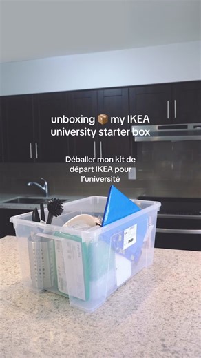 convenience = a box packed with all the kitchen essentials you need to get started for school. Get it while you can for only $99 @IKEACanada stores across Canada. Rien de plus pratique que cette boîte remplie de tous les essentiels de cuisine IKEA qu’il te faut pour la rentrée. Obtiens-la pour seulement 99 $ dans les magasins @IKEACanada du Canada. #IKEA #unboxing #backtoschool #haul #aestheticunboxing #IKEAhaul #IKEAfinds