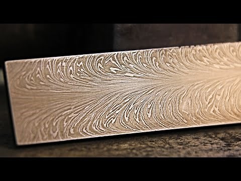 Hand Forging Feather Pattern Damascus Steel