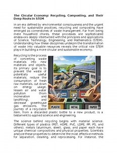 Recycling & STEM Worksheet Sub-Plan or Classwork & Homework