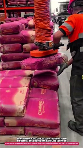 Vacuum Bag Lifter 50 kg Industrial Suction Hoist for Cement Sack Handling and Palletizing System