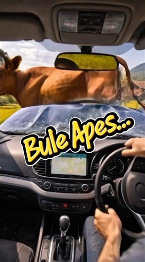 Detik-Detik Bule Apes Nabrak Sapi di Jalan Pedesaan #SapiNgamuk #InsidenUnik