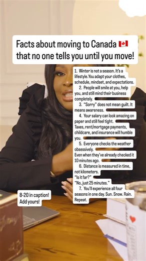 Ese-oghene Umoh, LLB, BL, RCIC on Instagram: "Dear future neighbour, 8. Lines are sacred. Jumping a queue is a silent social crime. 9. People plan everything. Spontaneity requires notice. “Let’s hang out” often means next month. 10. Your accent becomes your brand. People will ask where you’re from constantly and usually with genuine curiosity. 11. Healthcare is free but it is not always fast. You trade speed for access. 12. Your first winter will either break you or build you. There is no in-bet