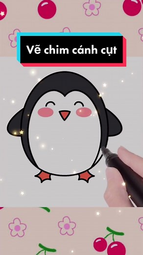 Cách vẽ chim cánh cụt đơn giản