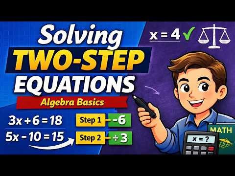 Solving Two-Step Equations | Two-Step Equations Made Simple | Algebra Basics Explained