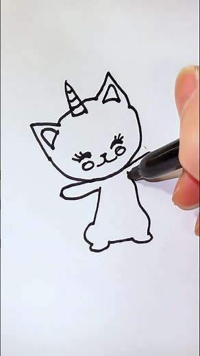 How to Draw a Cute Unicorn Kitty 🐱✨