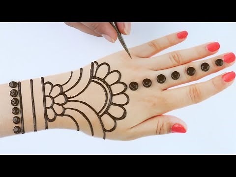 Very easy trick mehndi design - Latest Mehendi design for back hands - Simple henna/Mehandi design
