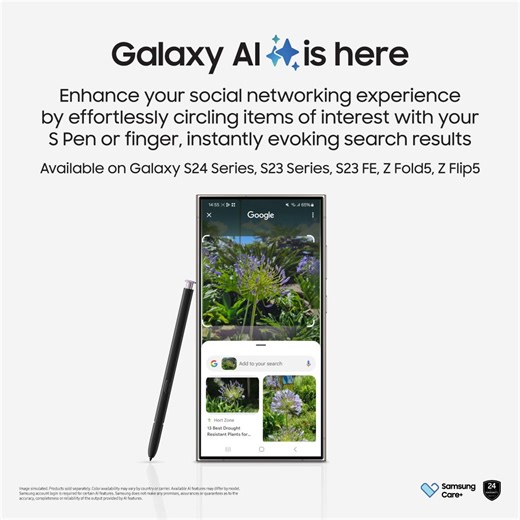 A new way to search has arrived.✨ Whether it’s a picture you find or take, grab your S Pen or use your finger to circle and get instant results with Circle to Search. Simply update your software to One UI 6.1 to explore this cool feature!😎 Learn More: http://spr.ly/6186bcIg6 Ts and Cs apply. #EpicJustLikeThat | Samsung