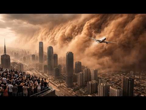 Chaos in China today! China's Sky Turns Red! A Giant Sandstorm Swallows an Entire City