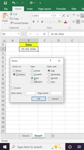 How to Insert Date Automatically in Excel | Smart Tricks 💻 #excel #shorts