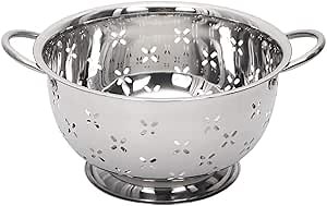 Lindy's Stainless Steel Colander for Home Kitchen with Handles and Stable Base - For Straining, Steaming, Draining and Rinsing (5-Quart)