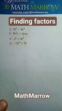 How to find factors of given algebraic expressions #MathMarrow