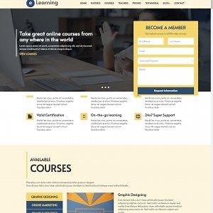 One Page Online Learning Website Template - TemplateOnWeb