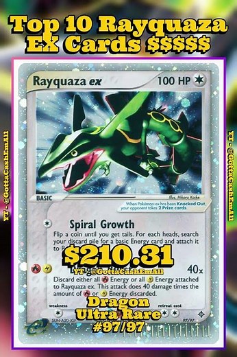 Top 10 Most EXPENSIVE Rayquaza EX Pokémon Cards! 🔥💎 #pokemon #pokemoncards #pokémon #top10 #tcg