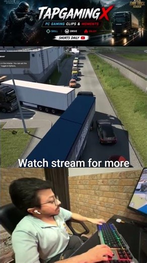 INSANE Traffic Jam 😳🚛 | Somehow Escaped Without Crash | ETS2 #shorts #ets2