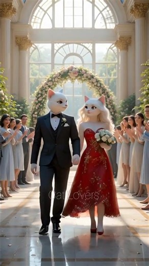 A Fairytale Cat Wedding | Beautiful Bride & Groom Walking Down the Aisle#subscribe #viral #cat