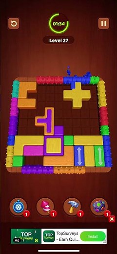 Wood Block Jam Level 27 Gameplay | Tricky Wooden Puzzle Challenge | Block Puzzle Walkthrough