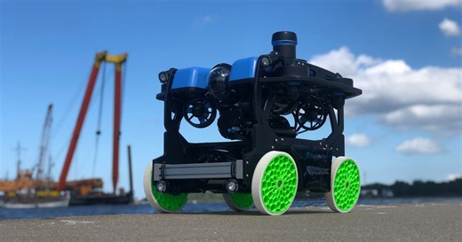 Video: Robot climbs offshore wind turbines and paints while underwater