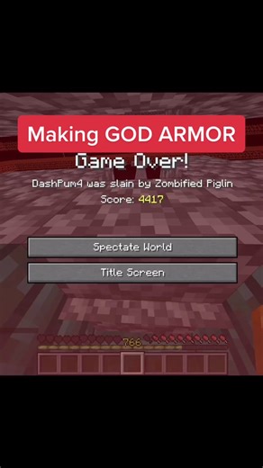 Never dying again with this armor #minecraft #mc #mcyt #hardcoreminec