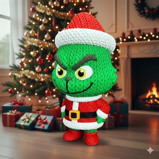 Grinch - Knitted - Crochet – 3D Printed PLA Miniature - Etsy