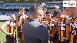 *Builds brick wall, runs through it* Down by 12-points with one to play, the coach nailed his three quarter time address on Saturday. | Box Hill Hawks