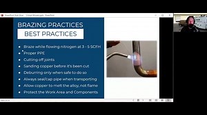 1K views · 37 reactions | A good brazing practice is to do it while flowing nitrogen at 3 - 5 standard cubic feet per hour (SCFH). Listen to Bryan talk expound on the best Brazing Practices on our YouTube channel or the HVAC school website. https://www.youtube.com/watch?v=m0UBllhVuoc #HVAC #hvaclife #hvactech #brazing | HVAC School | Facebook