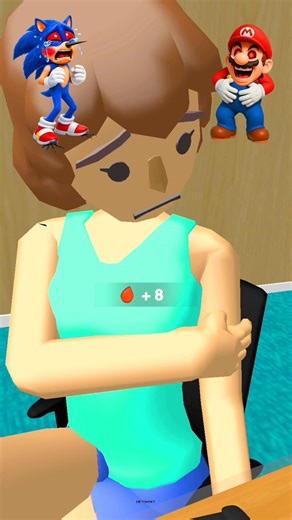 OMG! SONIC GOES SNEAK BITE GIRL & GETS SMACKED MARIO MOCKS HIM! 😰🦟 #SonicTheHedgehog #Sonic #Shorts