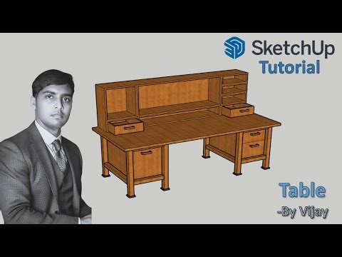 Sketchup Tutorial: How to make a table ? || By Vijay #sketchup #cad #3d #3dmodeling