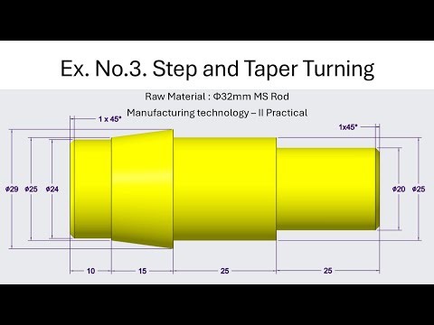 Manufacturing technology - II | Step & Taper Turning | NC Assembly in PTC Creo
