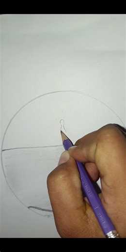 "Beautiful Circle Scenery Drawing | Easy Pencil Sketch | Simple Scenery Art for Beginners"#shorts