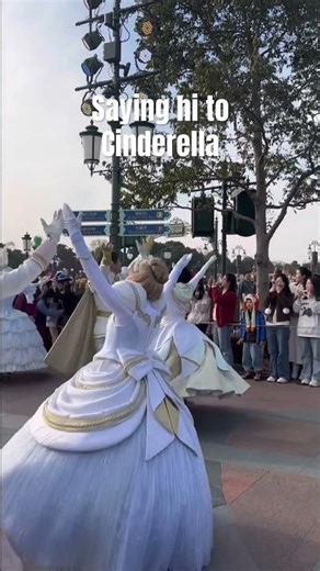 Saying hi to cinderella #disney #parade #cinderella #disneyland #princess #shorts #satisfying