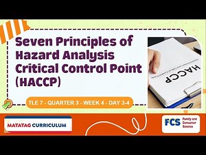 TLE 7 Q3 Week 4 Day 3-4 Seven Principles of Hazard Analysis Critical Control Point HACCP