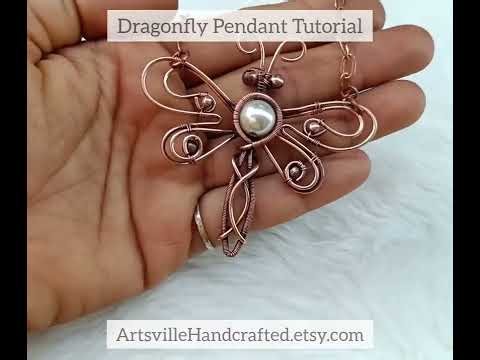 Easy Beaded Dragonfly Pendant Tutorial #wireart by ArtsvilleHandcrafted.etsy.com 