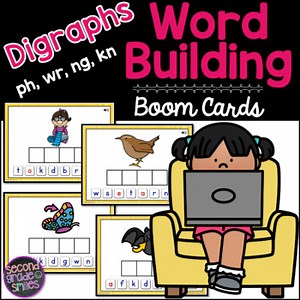 Digraphs Boom Cards (ph, wr, ng, kn) - Word Building