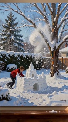 The Snow Fort That Survived A Week - Custom Canvas Print #Shorts